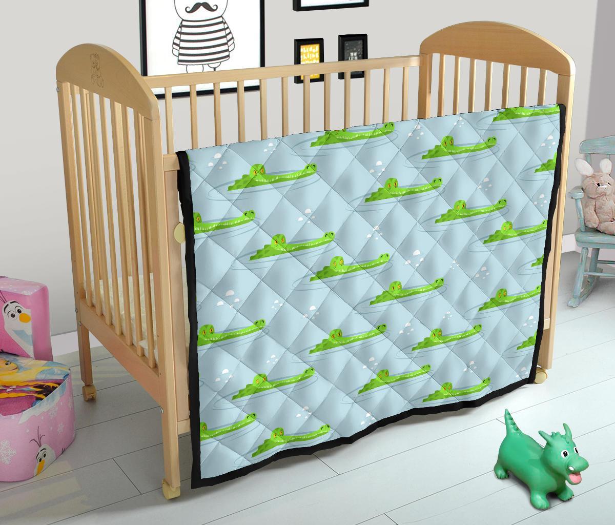 Crocodile Cartoon Print Pattern Quilt-grizzshop