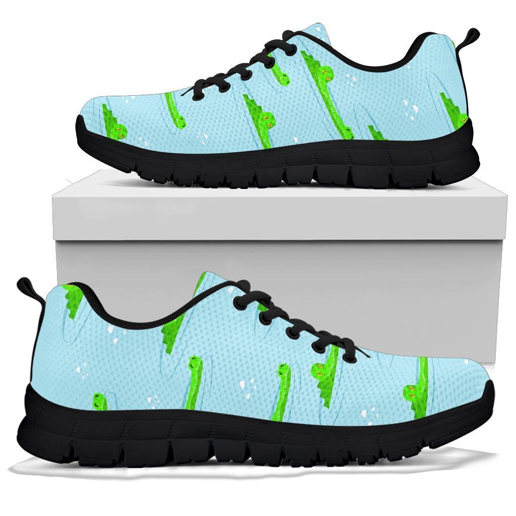 Crocodile Cartoon Print Pattern Sneaker Shoes For Men Women-grizzshop