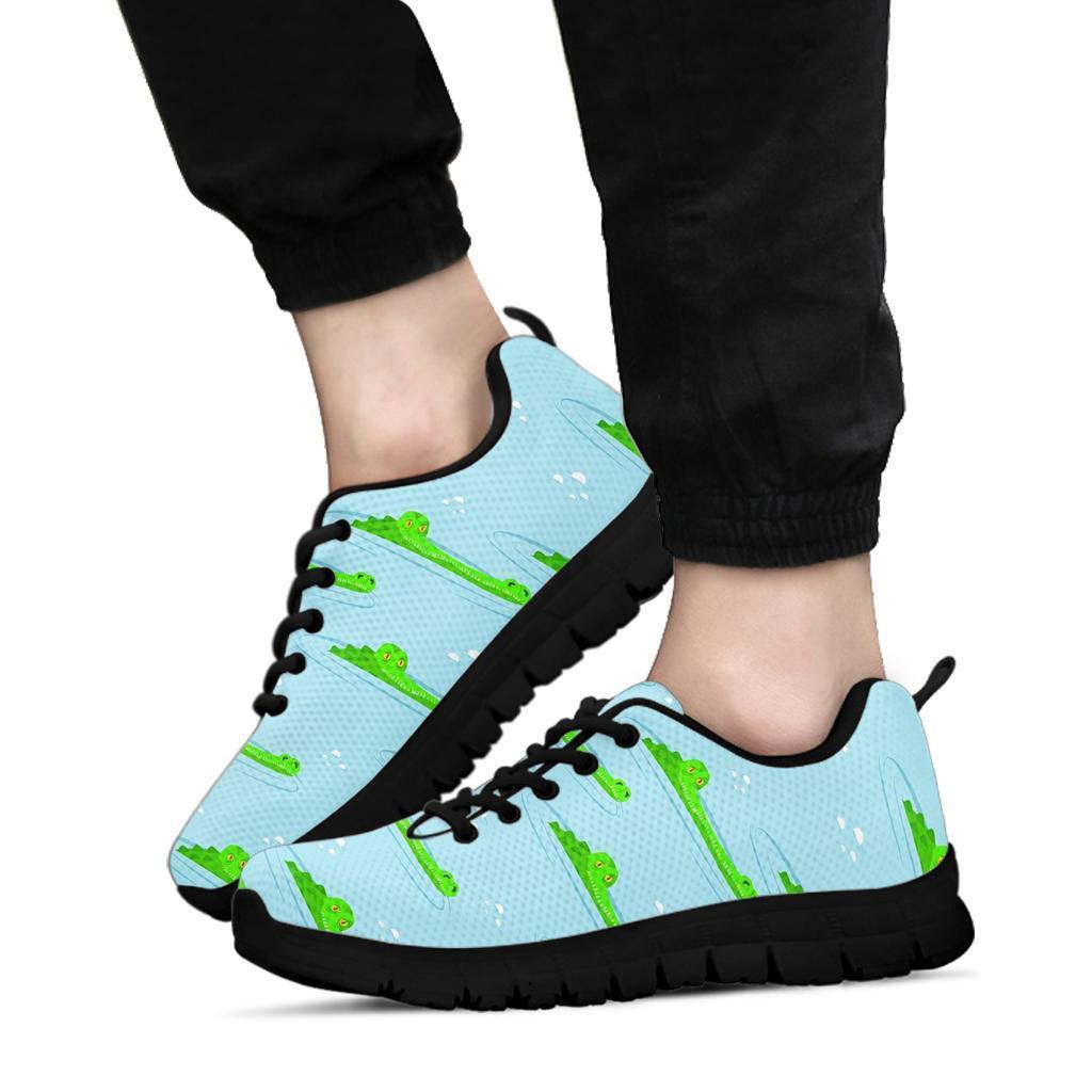 Crocodile Cartoon Print Pattern Sneaker Shoes For Men Women-grizzshop