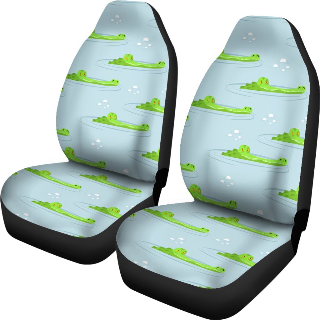 Crocodile Cartoon Print Pattern Universal Fit Car Seat Covers-grizzshop