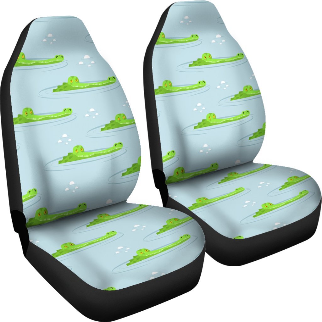 Crocodile Cartoon Print Pattern Universal Fit Car Seat Covers-grizzshop