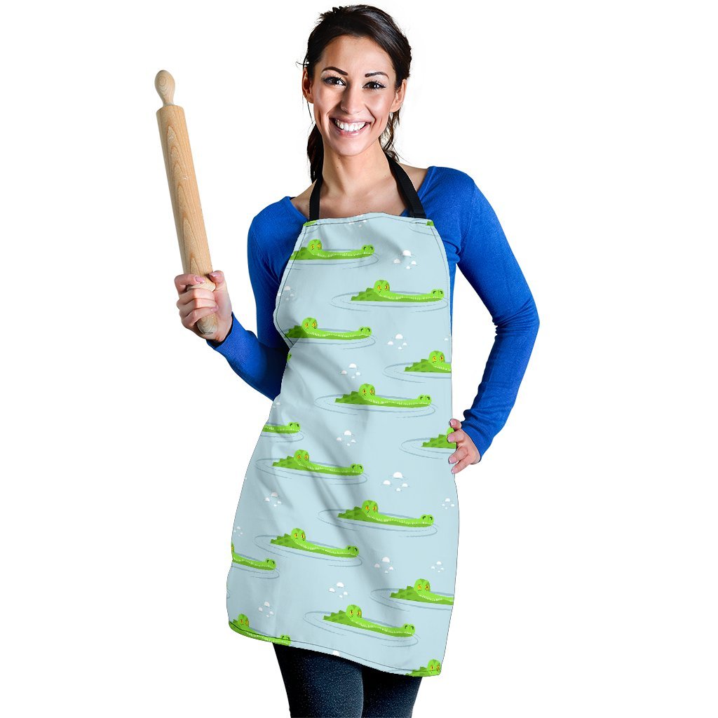 Crocodile Cartoon Print Pattern Women's Apron-grizzshop