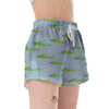 Crocodile Cartoon Print Pattern Women's Shorts-grizzshop