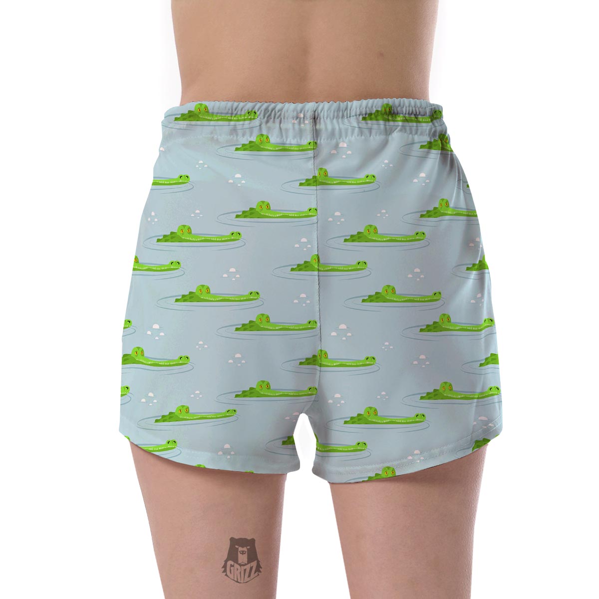 Crocodile Cartoon Print Pattern Women's Shorts-grizzshop