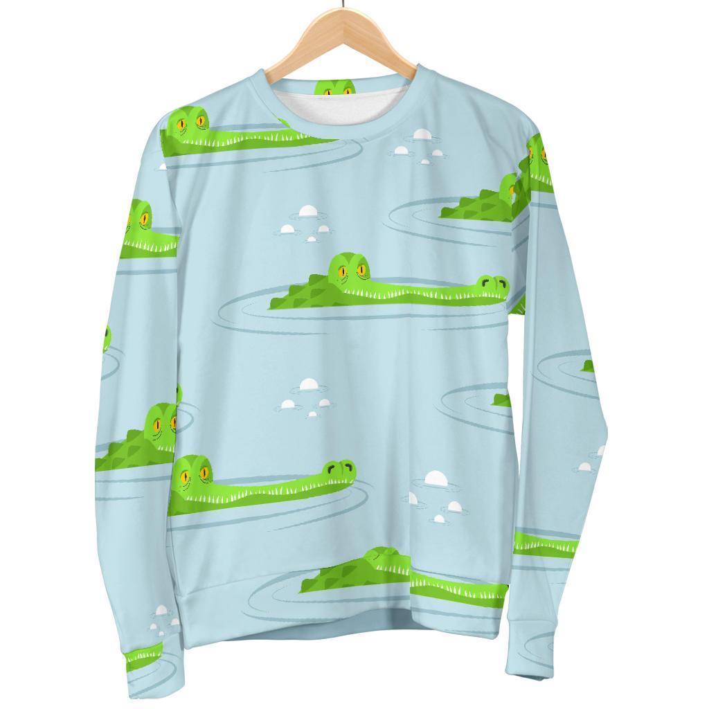 Crocodile Cartoon Print Pattern Women's Sweatshirt-grizzshop