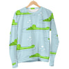 Crocodile Cartoon Print Pattern Women's Sweatshirt-grizzshop