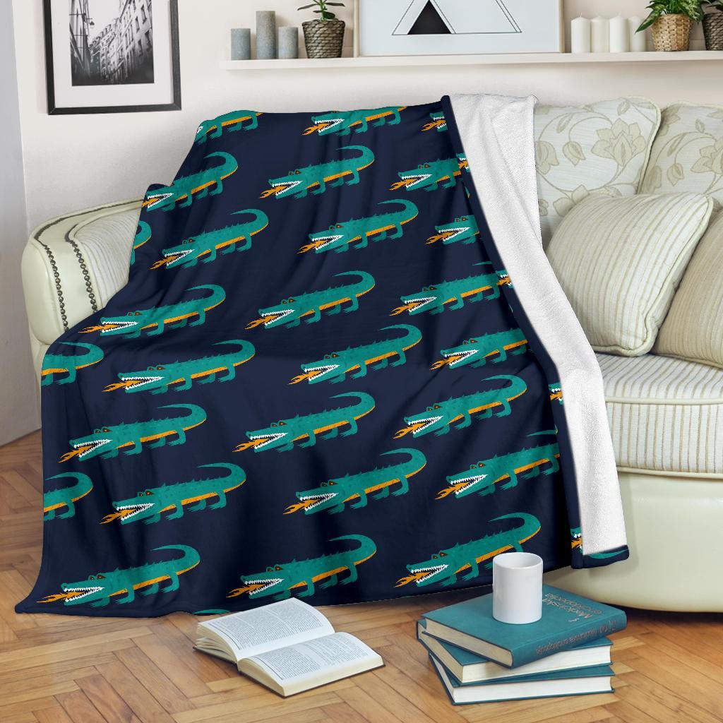 Crocodile Pattern Print Blanket-grizzshop