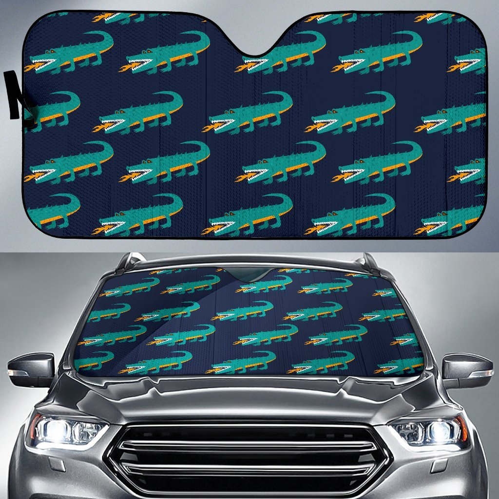 Crocodile Pattern Print Car Sun Shade-grizzshop