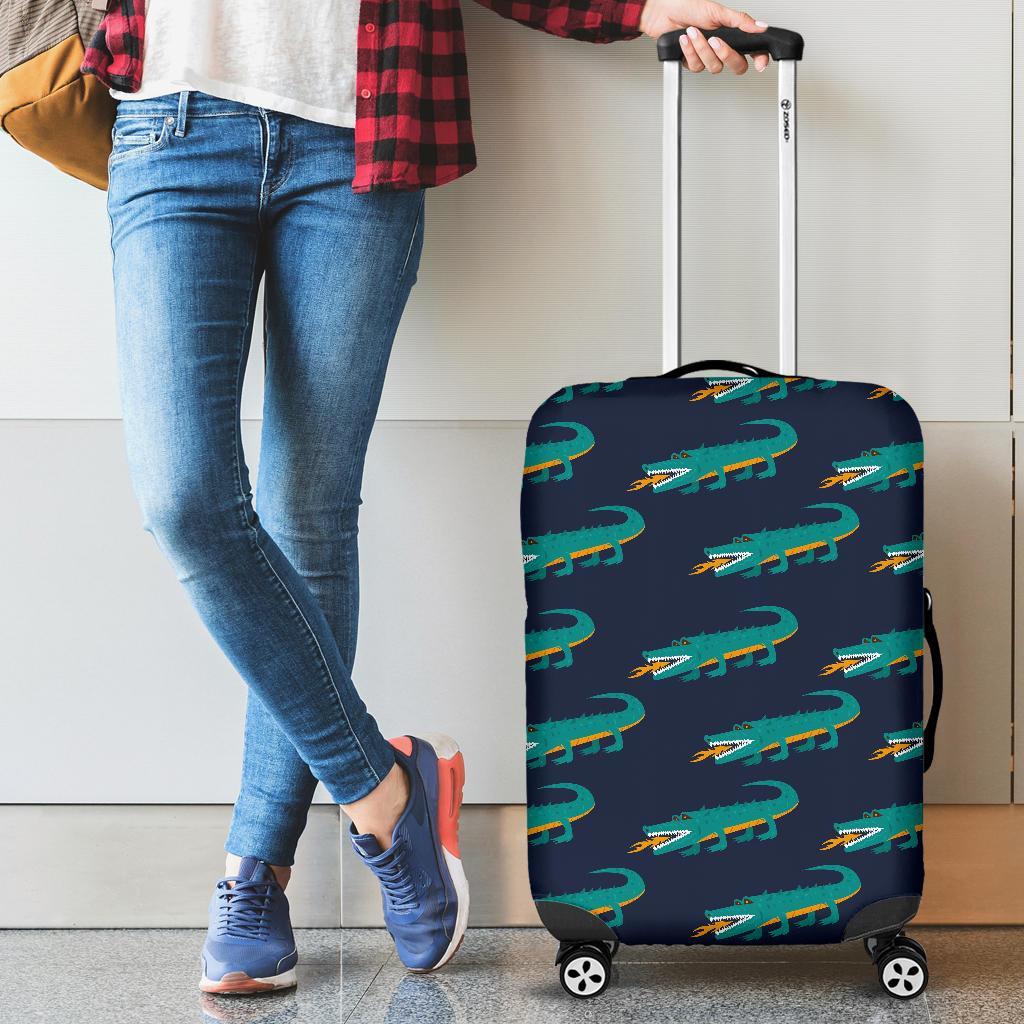 Crocodile Pattern Print Luggage Cover Protector-grizzshop