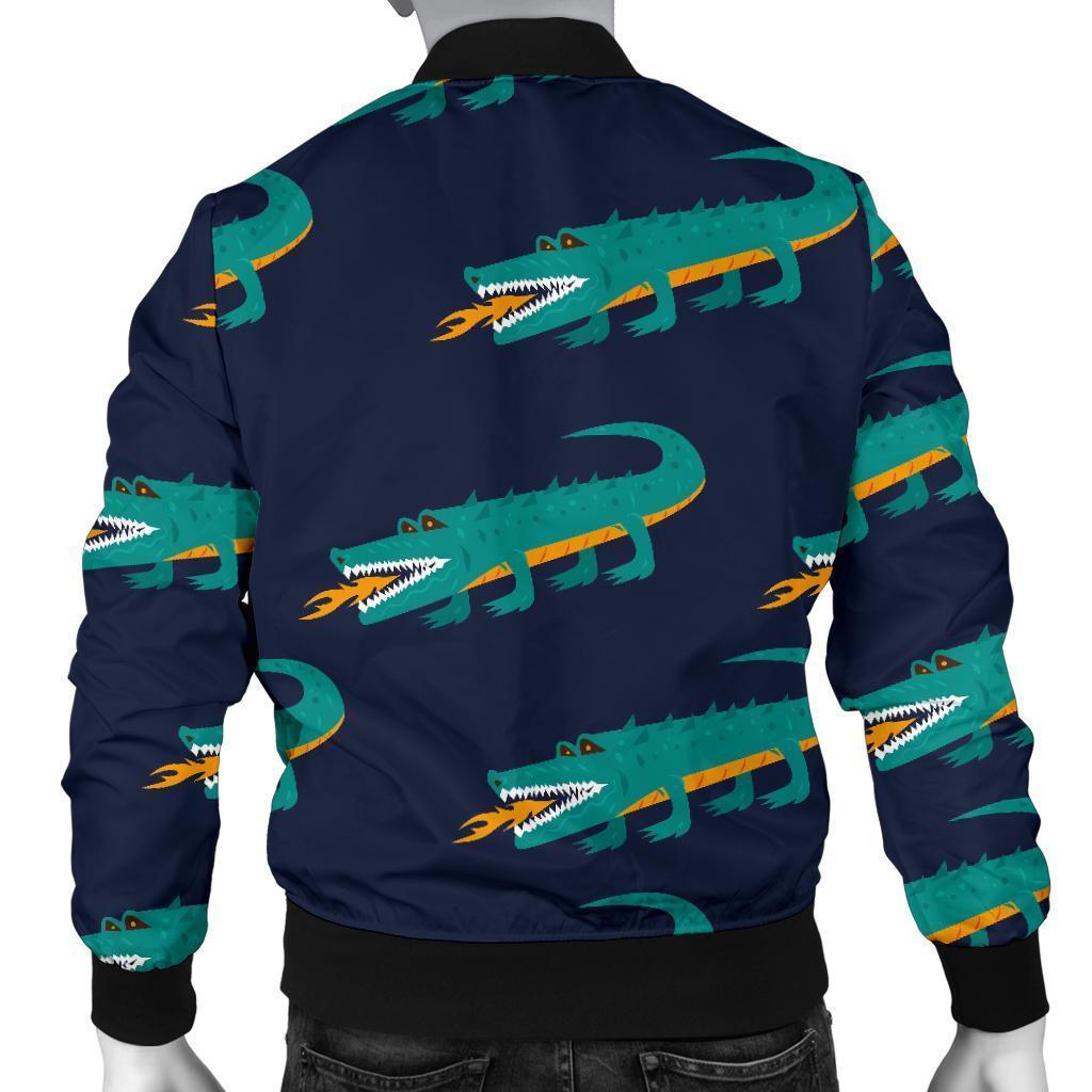 Crocodile Pattern Print Men's Bomber Jacket-grizzshop
