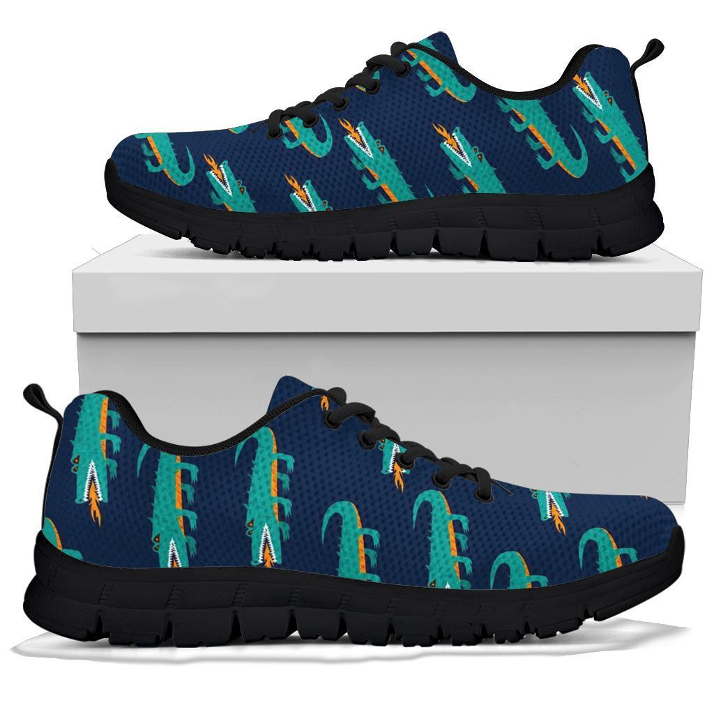 Crocodile Pattern Print Sneaker Shoes For Men Women-grizzshop