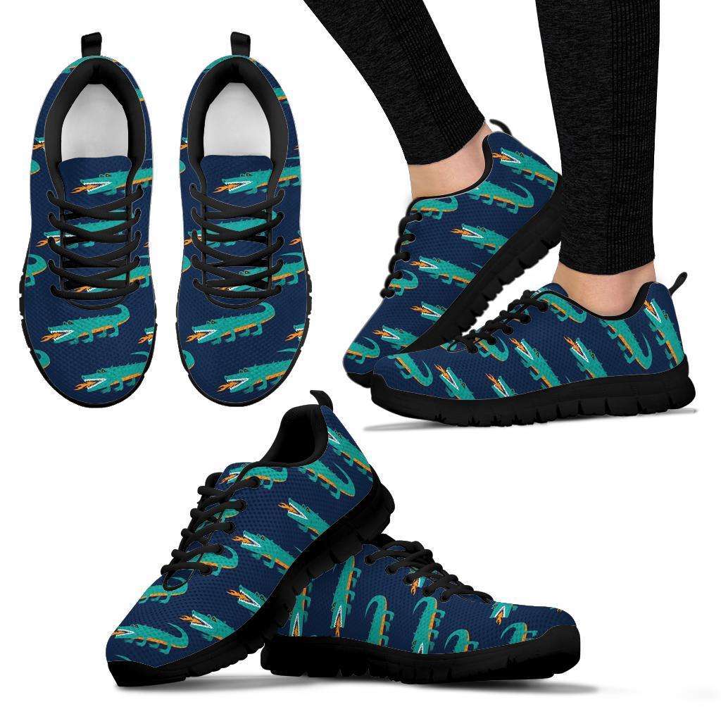 Crocodile Pattern Print Sneaker Shoes For Men Women-grizzshop