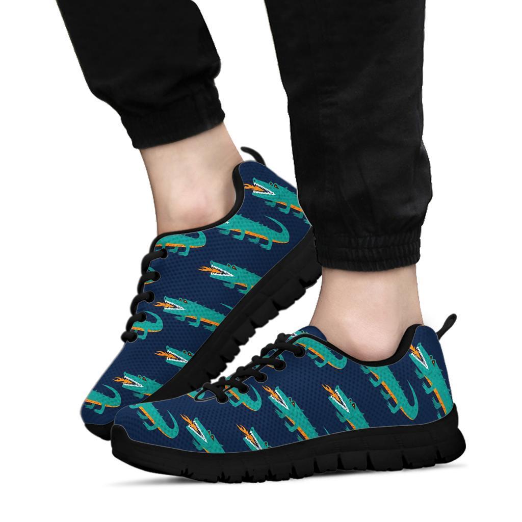 Crocodile Pattern Print Sneaker Shoes For Men Women-grizzshop