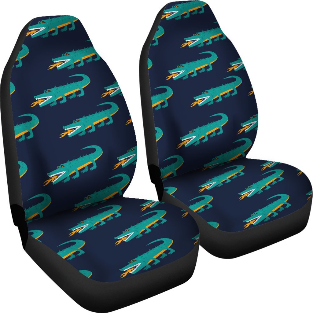 Crocodile Pattern Print Universal Fit Car Seat Covers-grizzshop