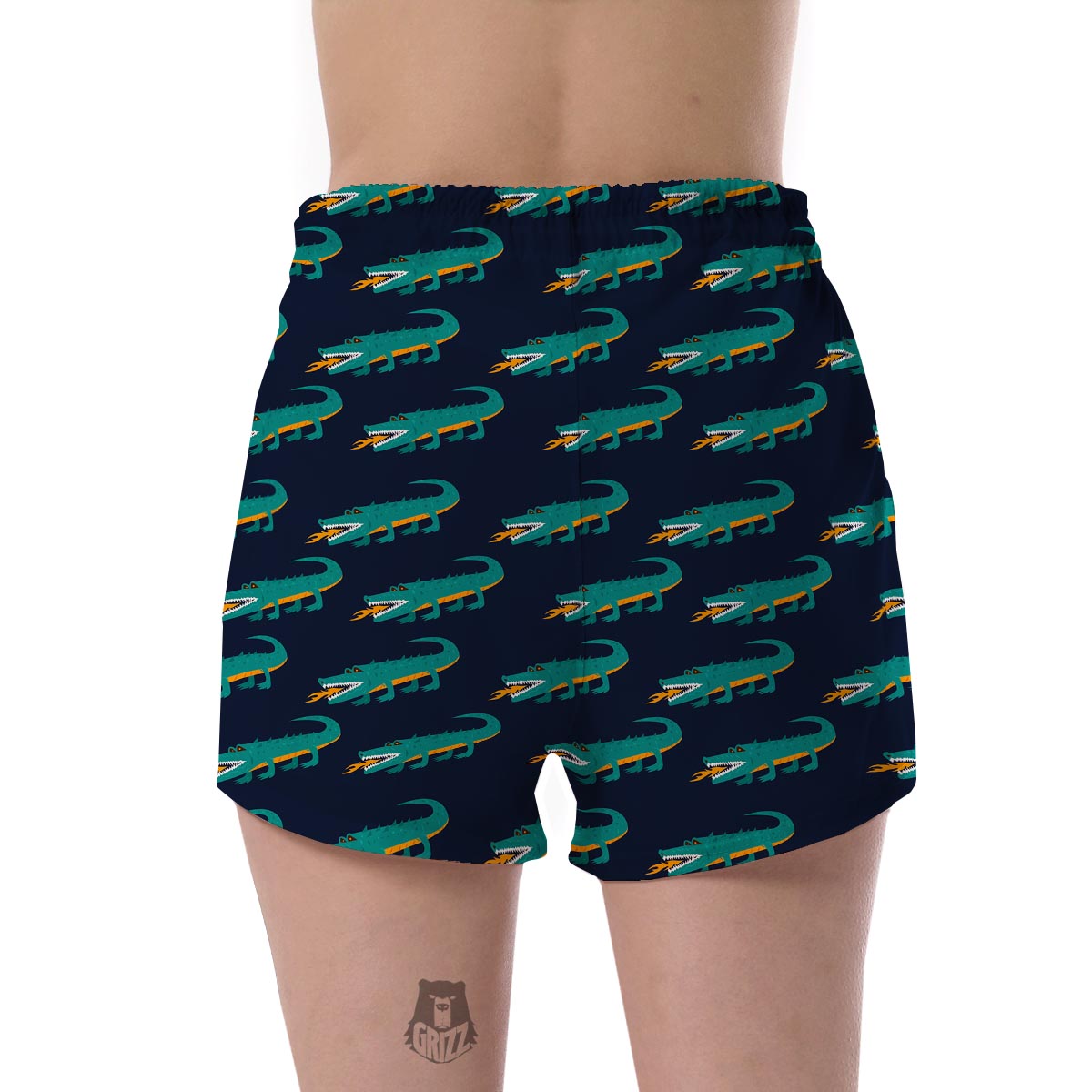 Crocodile Pattern Print Women's Shorts-grizzshop