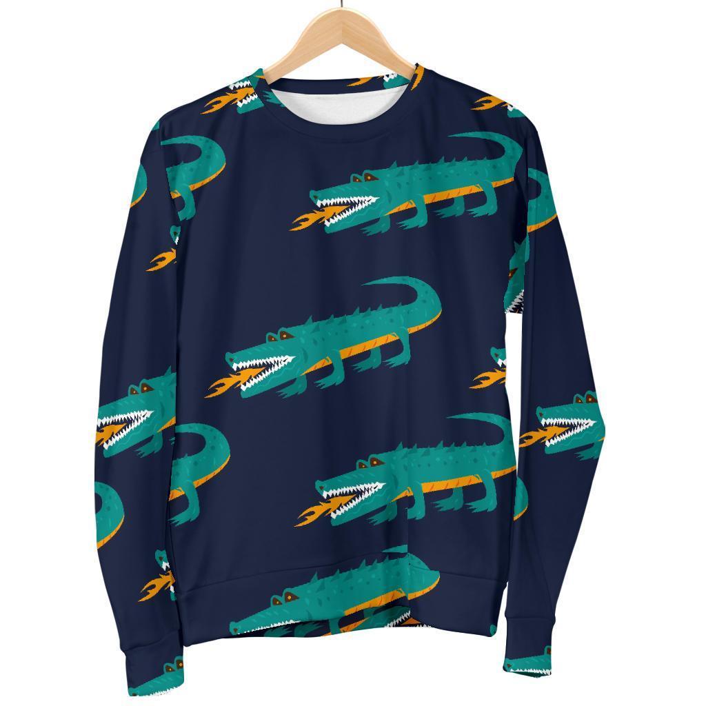 Crocodile Pattern Print Women's Sweatshirt-grizzshop