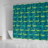 Crocodile Print Pattern Bathroom Shower Curtain-grizzshop