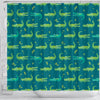 Crocodile Print Pattern Bathroom Shower Curtain-grizzshop