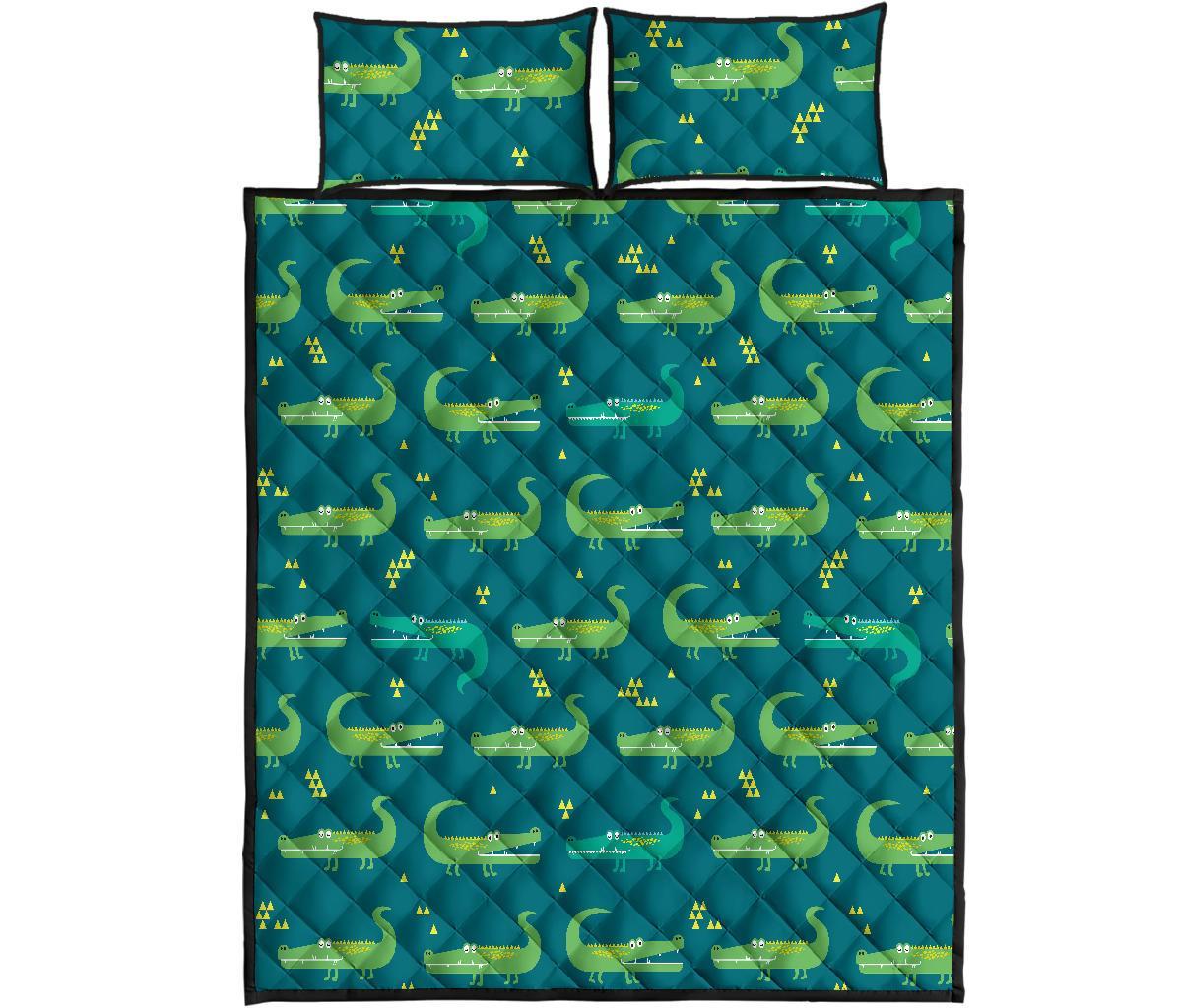 Crocodile Print Pattern Bed Set Quilt-grizzshop