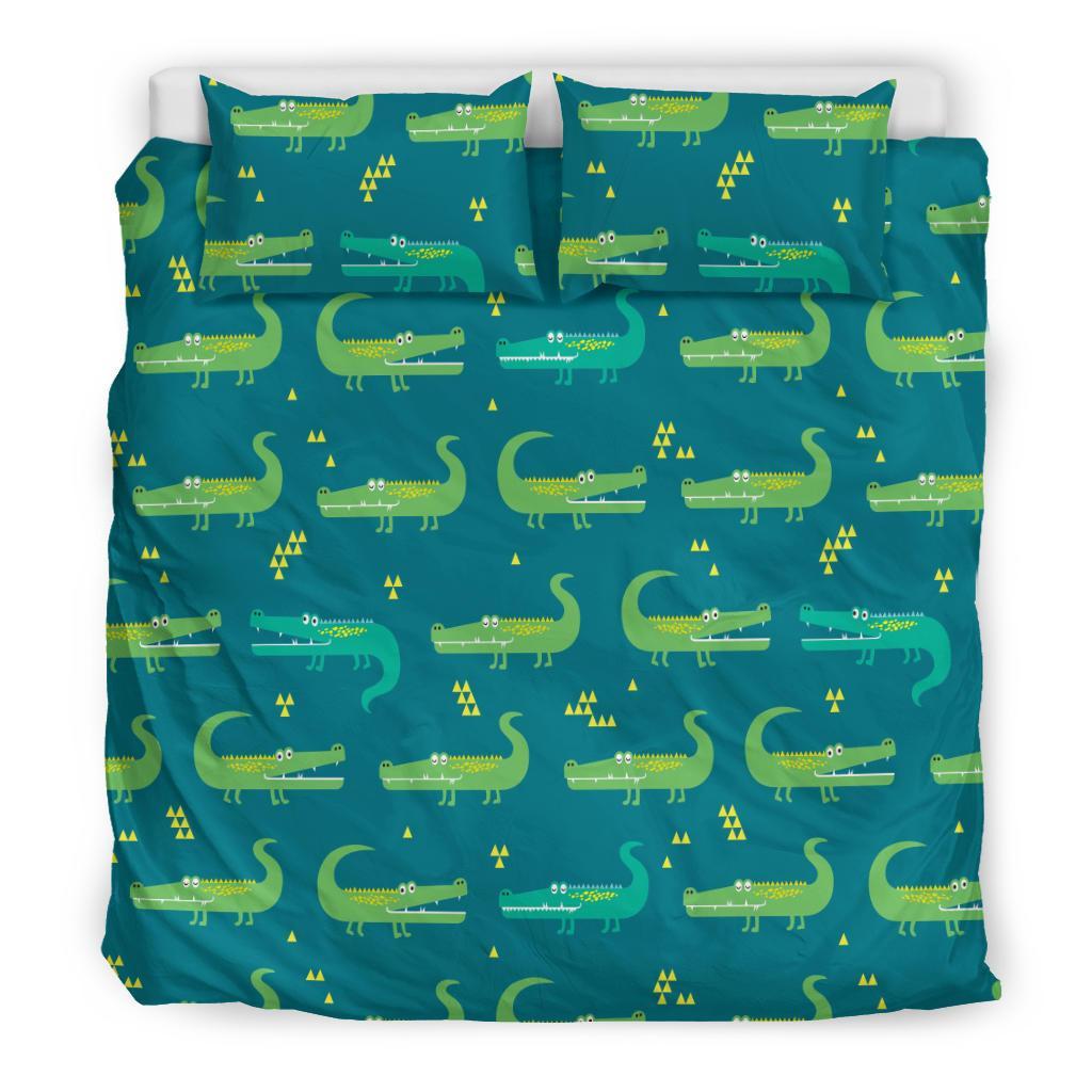 Crocodile Print Pattern Duvet Cover Bedding Set-grizzshop