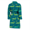 Crocodile Print Pattern Men Long Robe-grizzshop