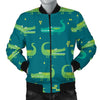 Crocodile Print Pattern Men's Bomber Jacket-grizzshop