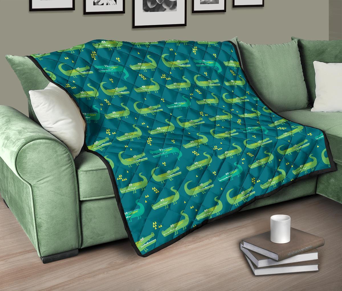 Crocodile Print Pattern Quilt-grizzshop