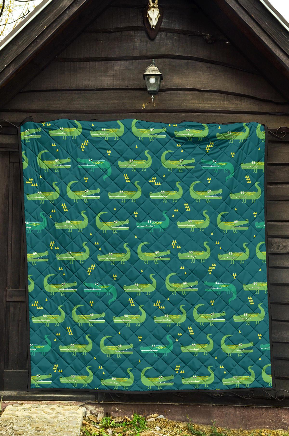 Crocodile Print Pattern Quilt-grizzshop