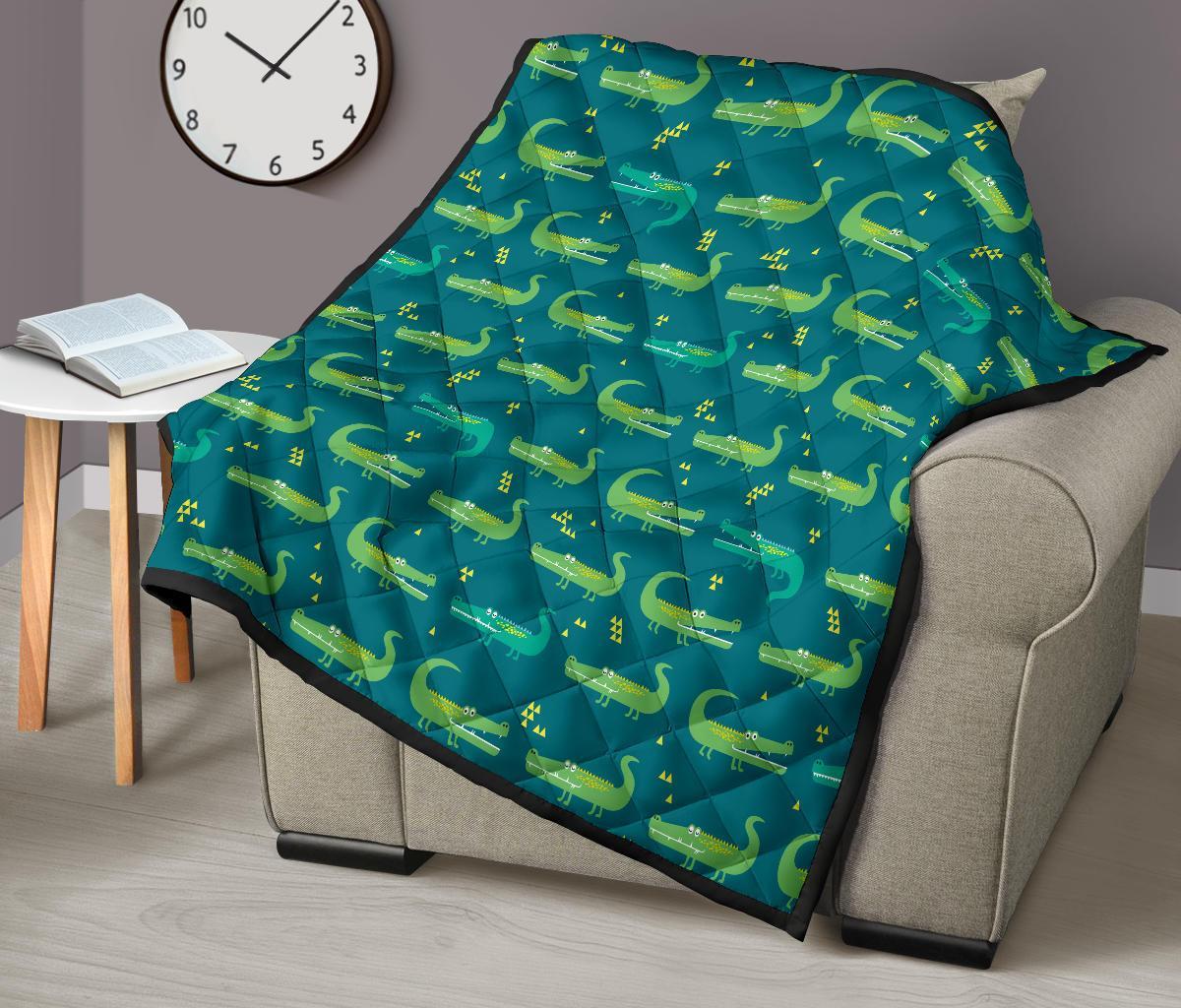 Crocodile Print Pattern Quilt-grizzshop