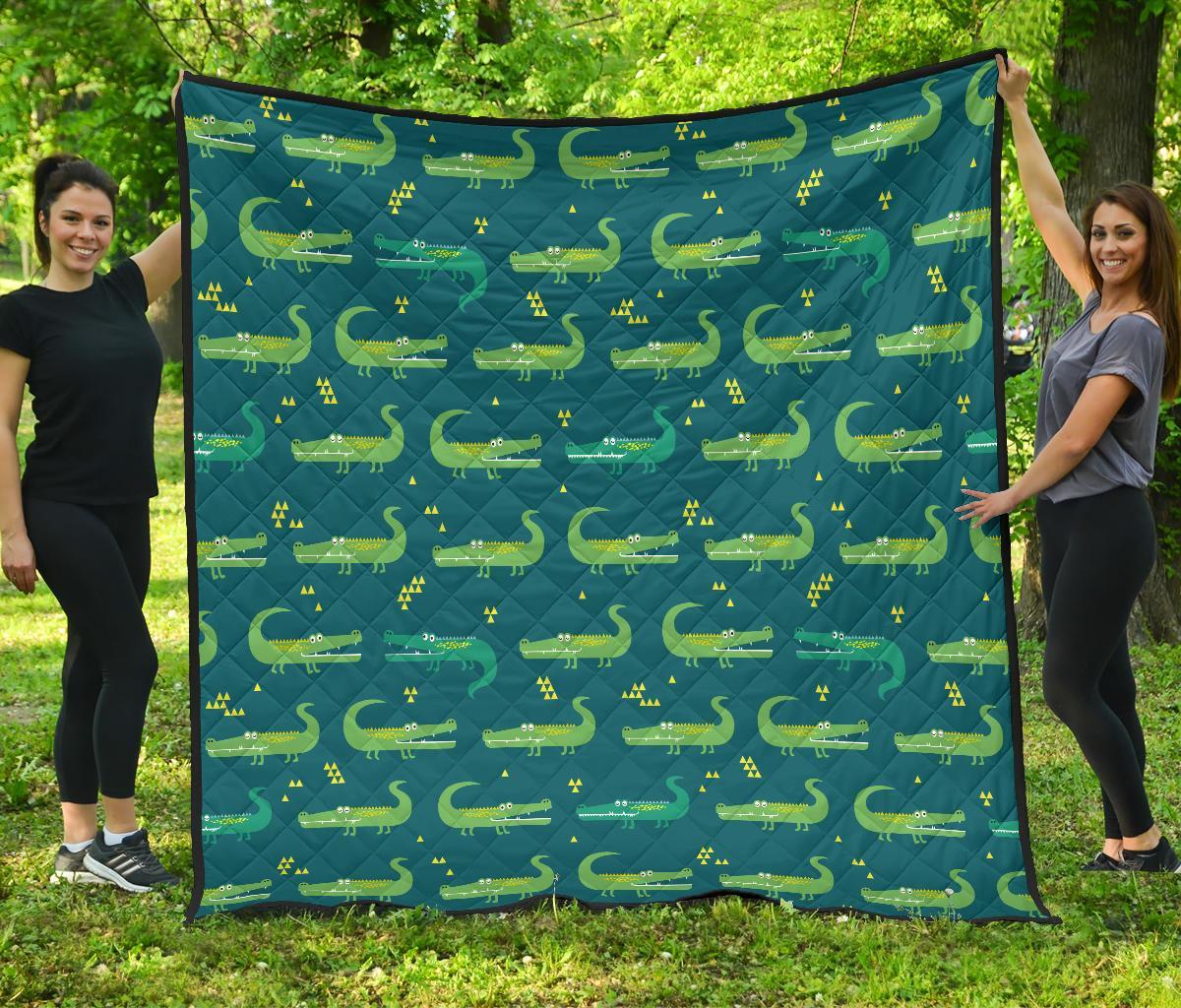 Crocodile Print Pattern Quilt-grizzshop