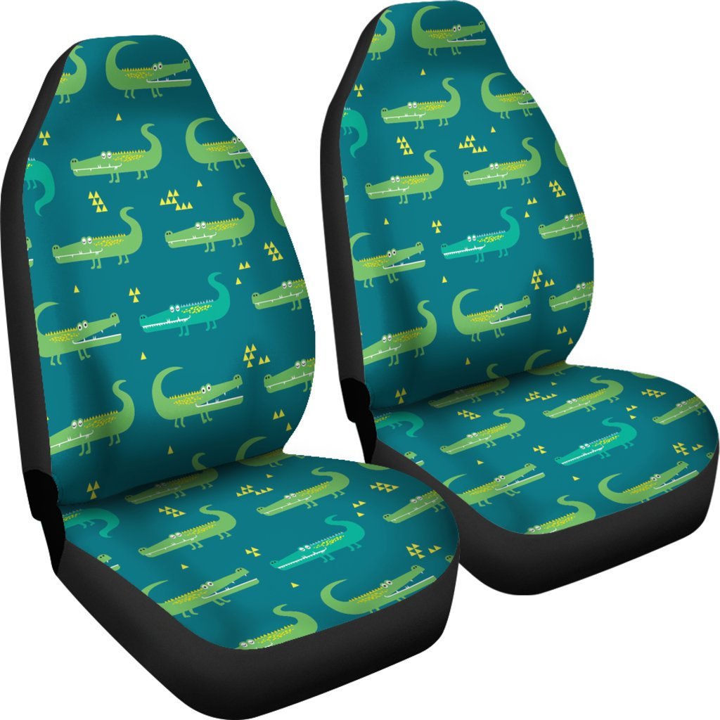 Crocodile Print Pattern Universal Fit Car Seat Covers-grizzshop