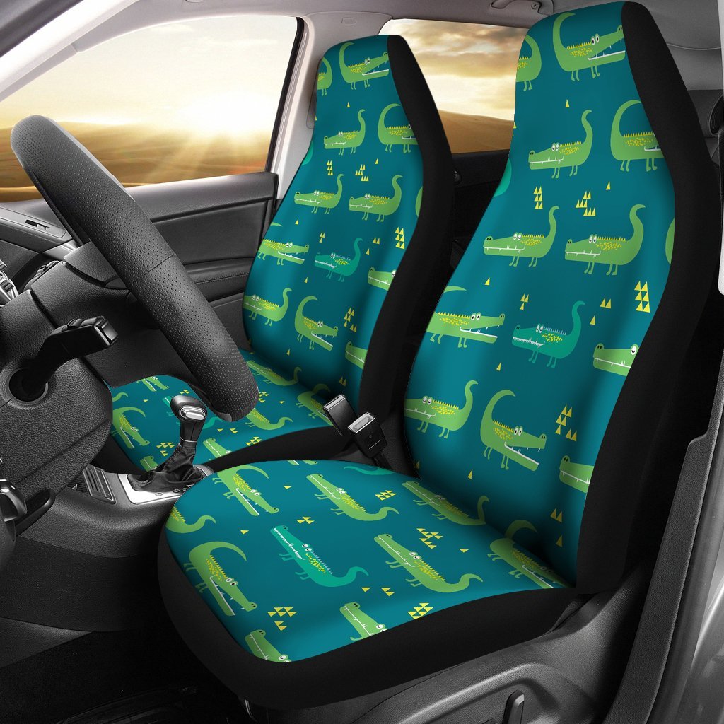 Crocodile Print Pattern Universal Fit Car Seat Covers-grizzshop