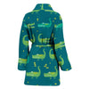 Crocodile Print Pattern Women Long Robe-grizzshop