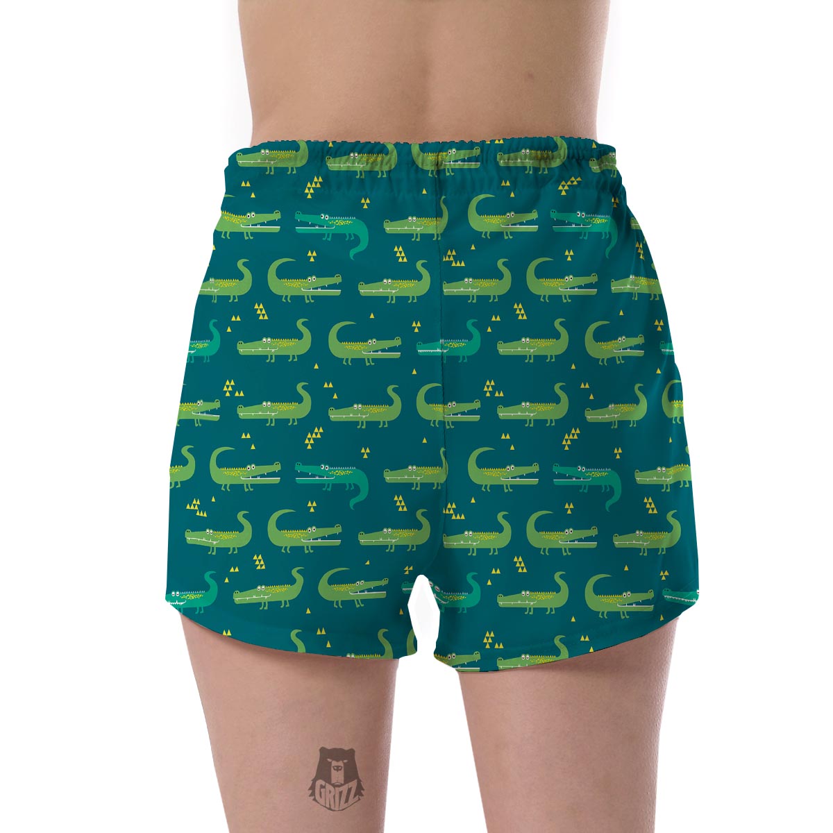 Crocodile Print Pattern Women's Shorts-grizzshop