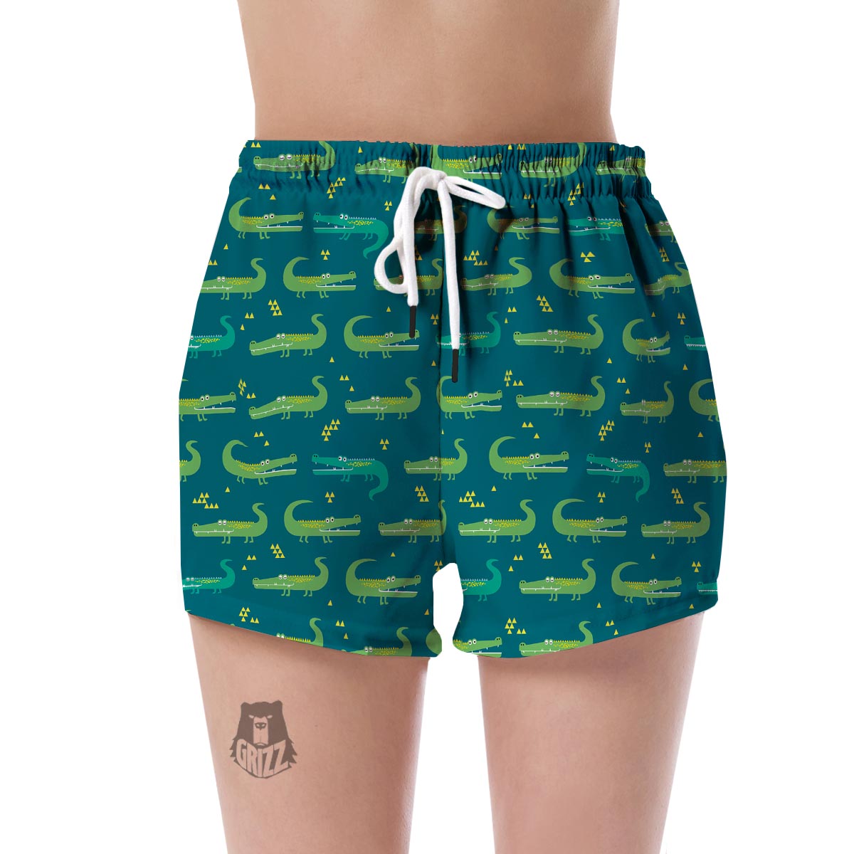 Crocodile Print Pattern Women's Shorts-grizzshop