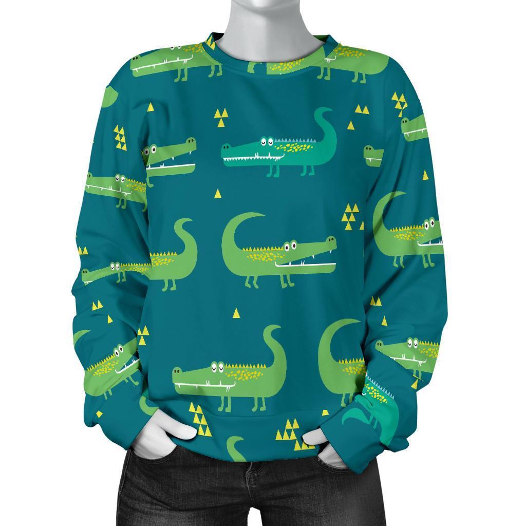 Crocodile Print Pattern Women's Sweatshirt-grizzshop