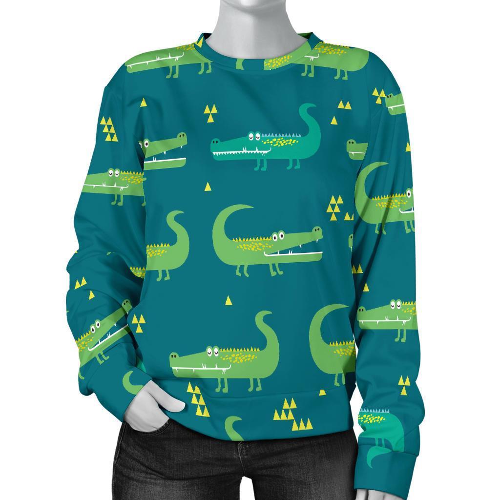 Crocodile Print Pattern Women's Sweatshirt-grizzshop