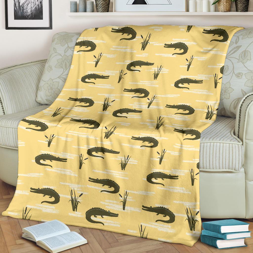 Crocodile River Print Pattern Blanket-grizzshop