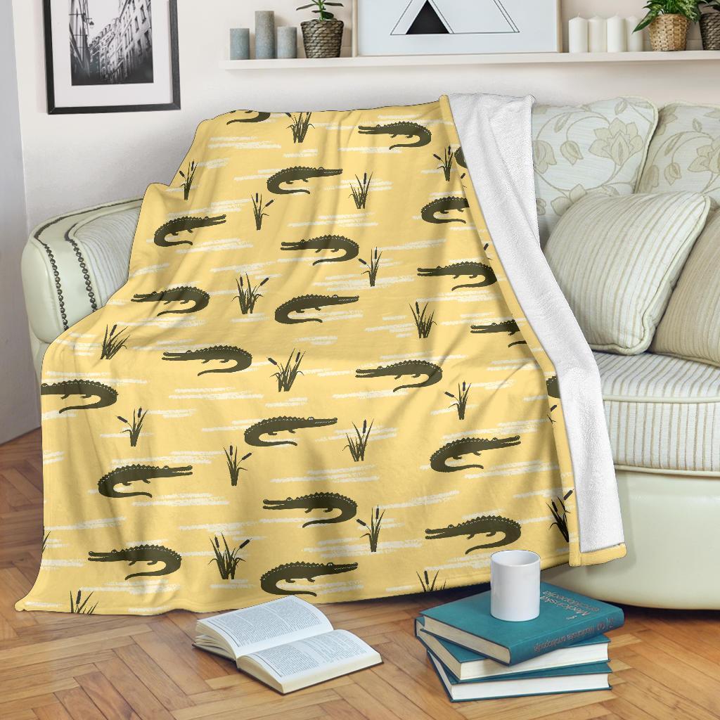 Crocodile River Print Pattern Blanket-grizzshop