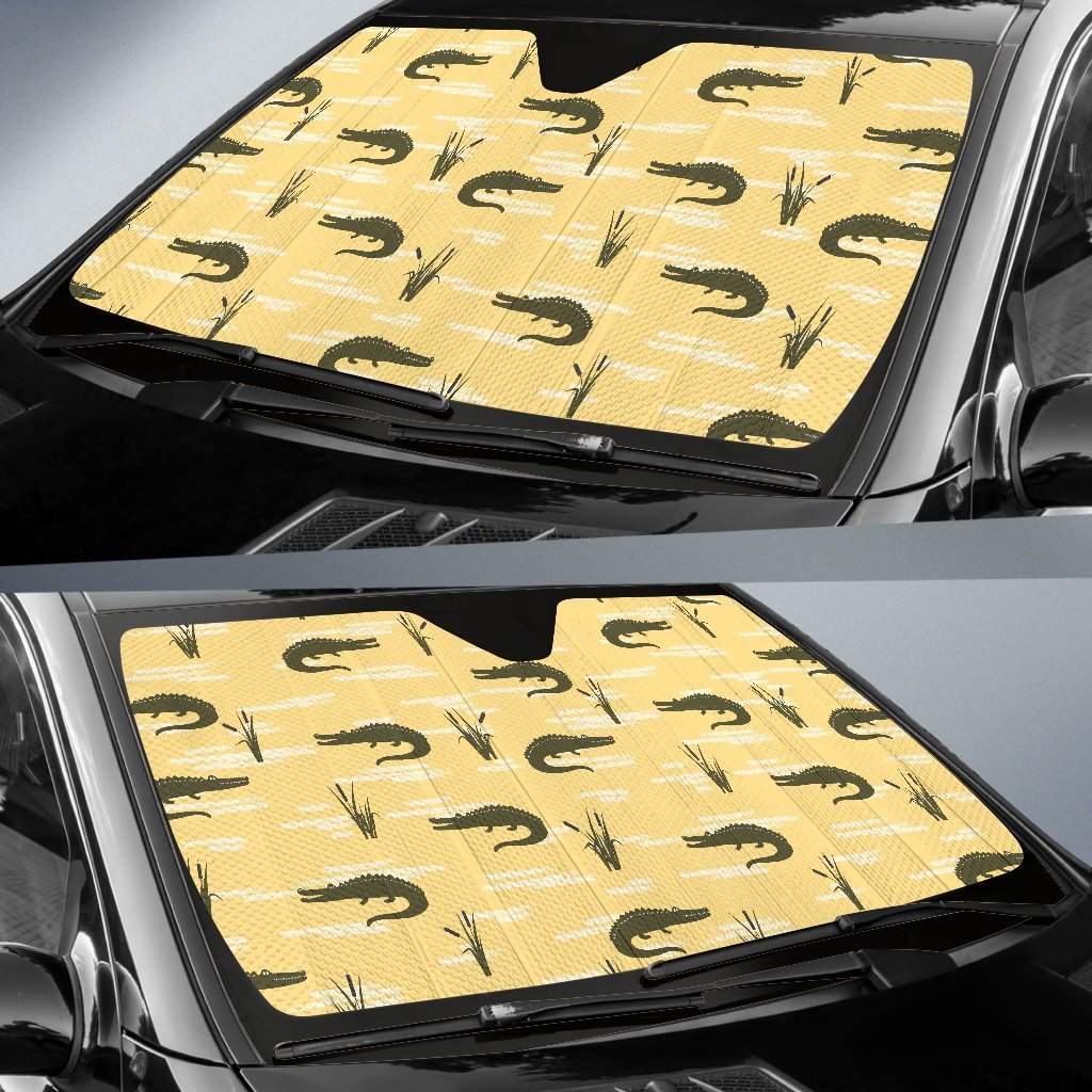 Crocodile River Print Pattern Car Sun Shade-grizzshop