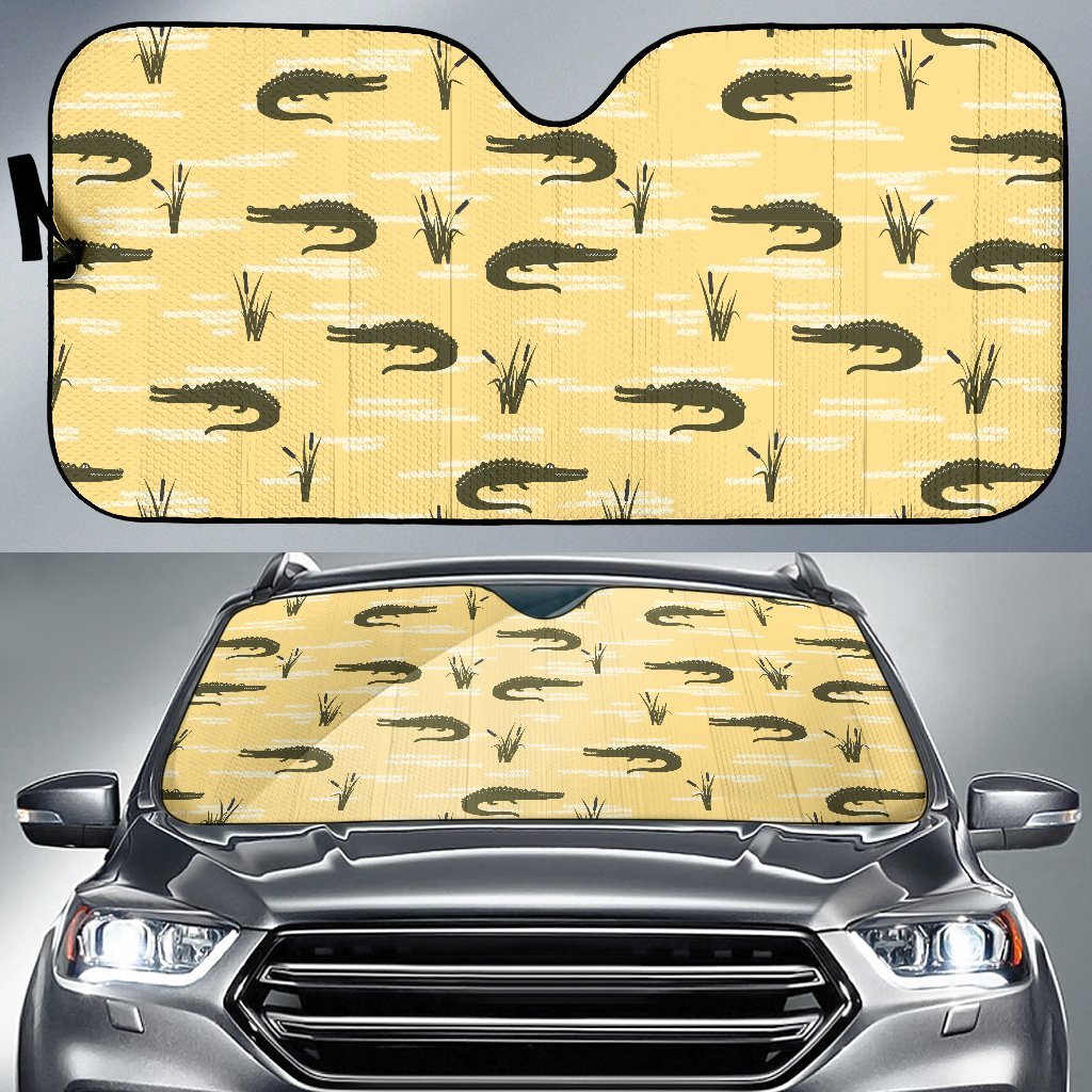 Crocodile River Print Pattern Car Sun Shade-grizzshop