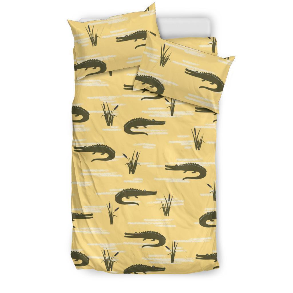 Crocodile River Print Pattern Duvet Cover Bedding Set-grizzshop