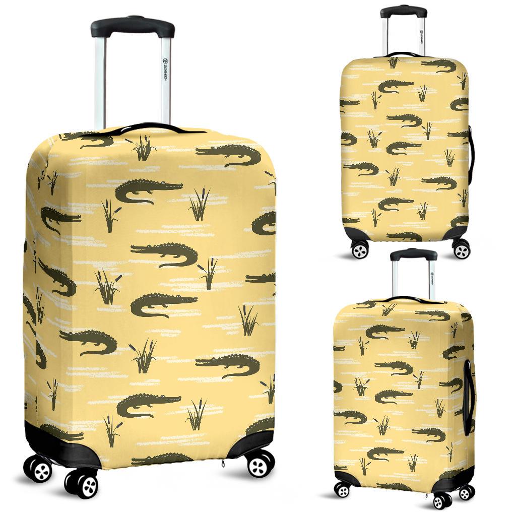 Crocodile River Print Pattern Luggage Cover Protector-grizzshop