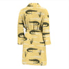 Crocodile River Print Pattern Men Long Robe-grizzshop