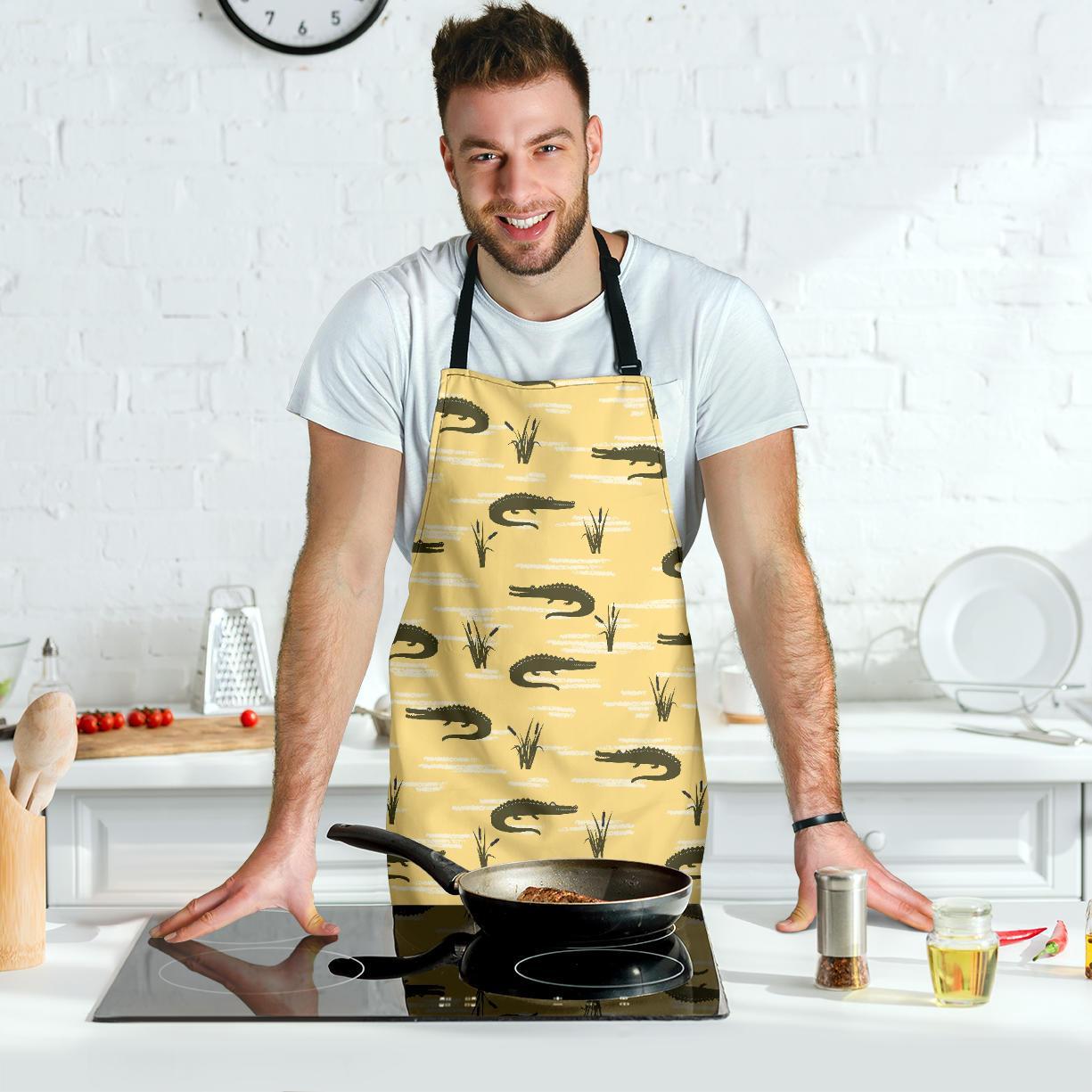 Crocodile River Print Pattern Men's Apron-grizzshop