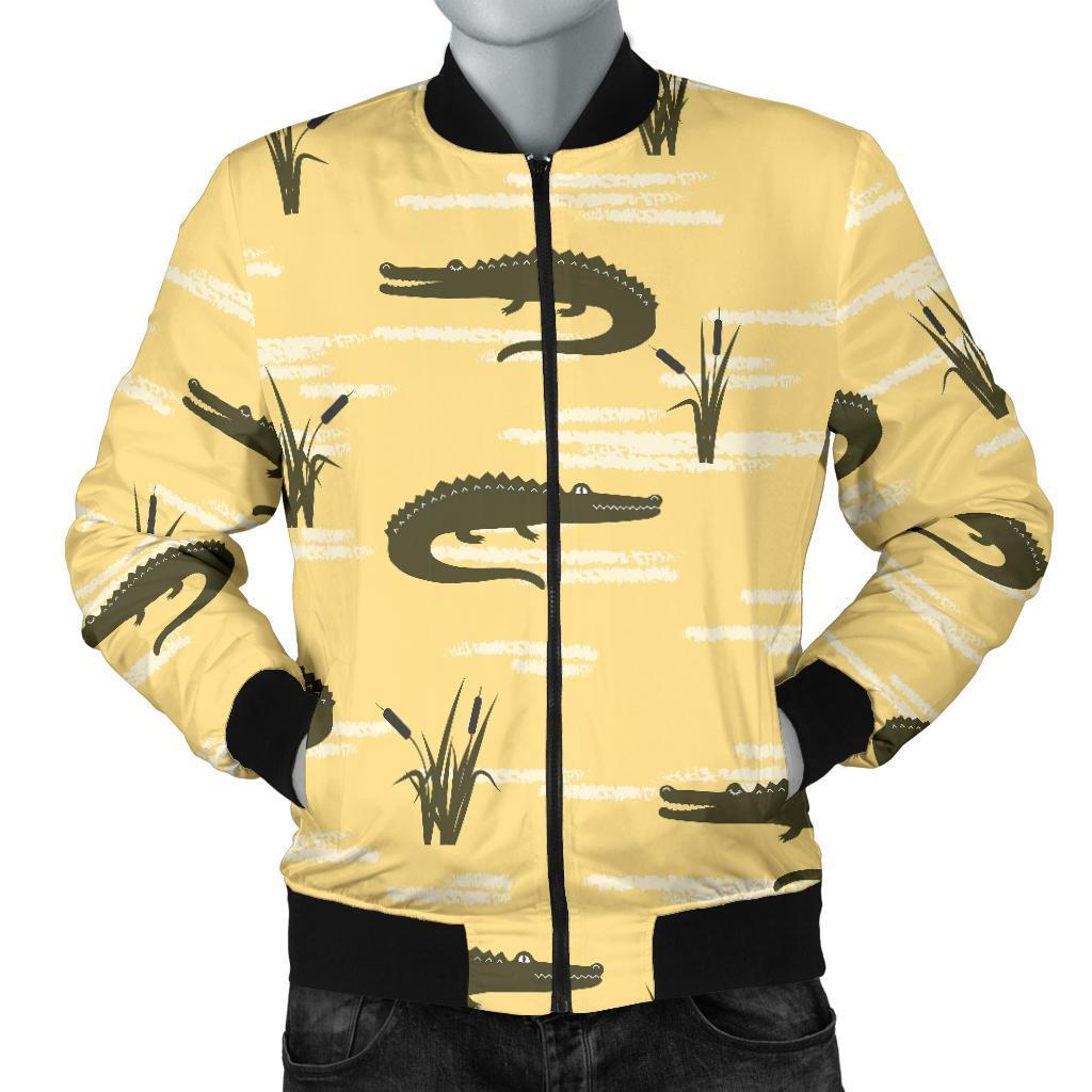 Crocodile River Print Pattern Men's Bomber Jacket-grizzshop