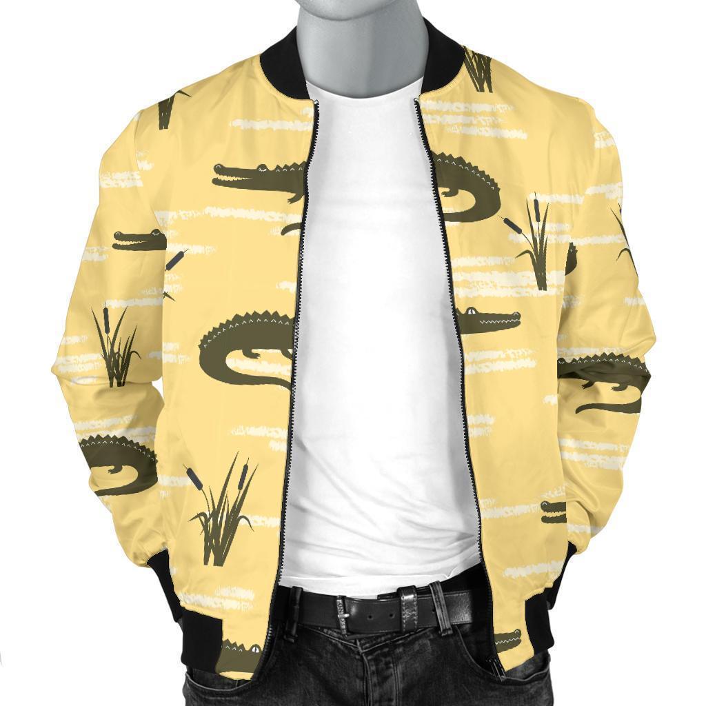 Crocodile River Print Pattern Men's Bomber Jacket-grizzshop