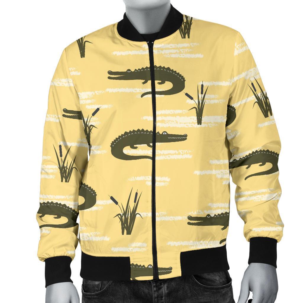 Crocodile River Print Pattern Men's Bomber Jacket-grizzshop