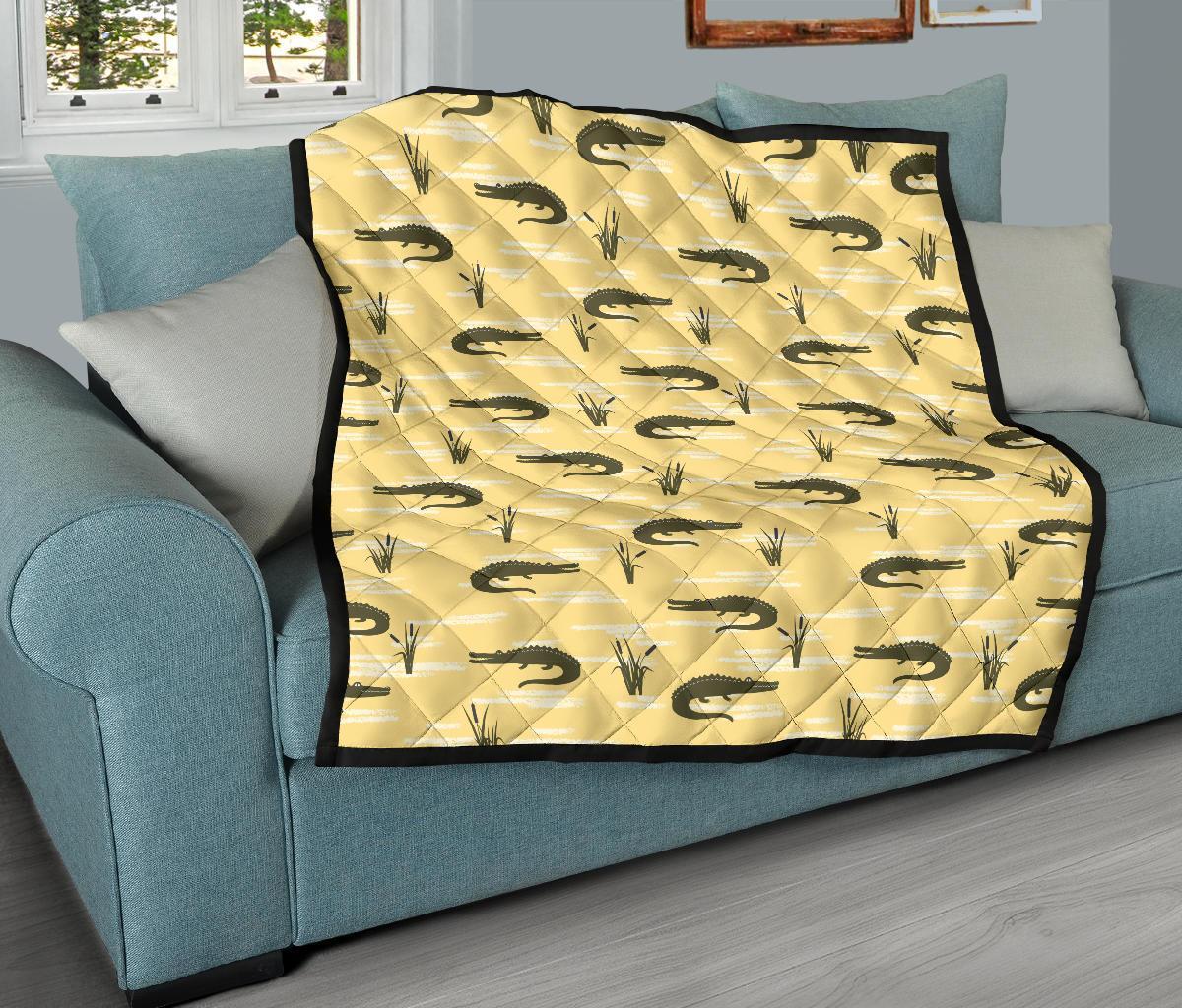 Crocodile River Print Pattern Quilt-grizzshop