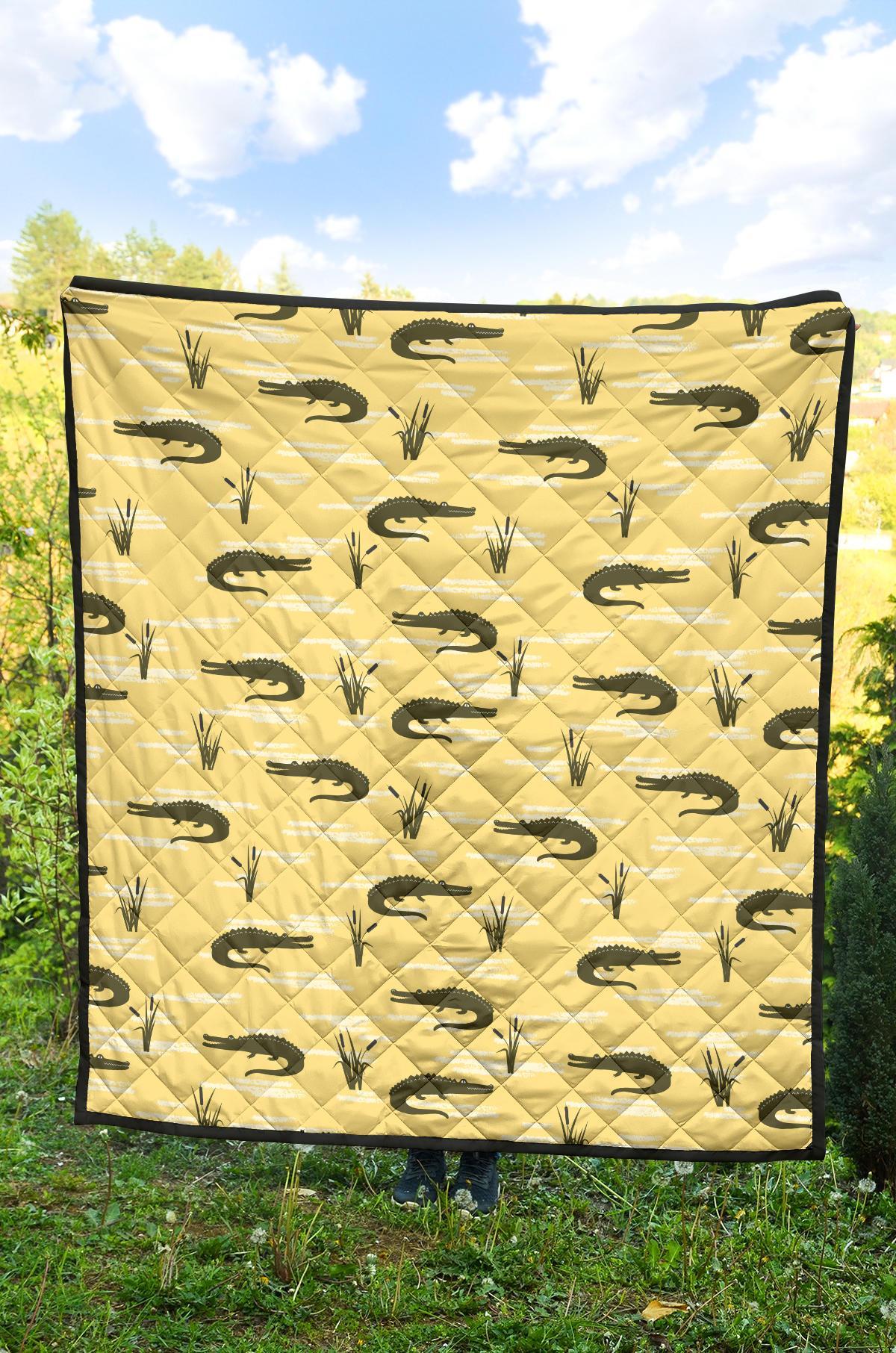 Crocodile River Print Pattern Quilt-grizzshop